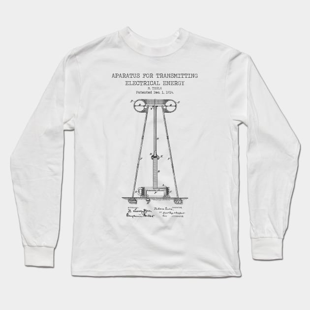 TESLA ENERGY TRANSMITTER Long Sleeve T-Shirt by Dennson Creative